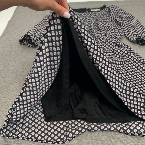 Altar'd State Floral Dress Elastic Cinched Waist Small Mid Sleeve Crochet Detail - Picture 6 of 15